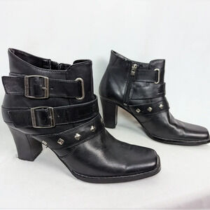 Harley-Davidson Black Ankle Boots with Silver Accents